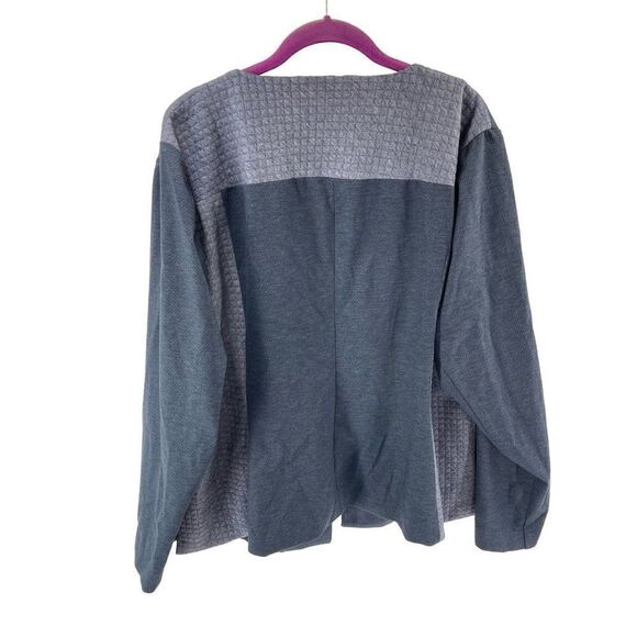 Lane Bryant blazer coat jacket color block navy gray 26 EUC - Picture 5 of 13